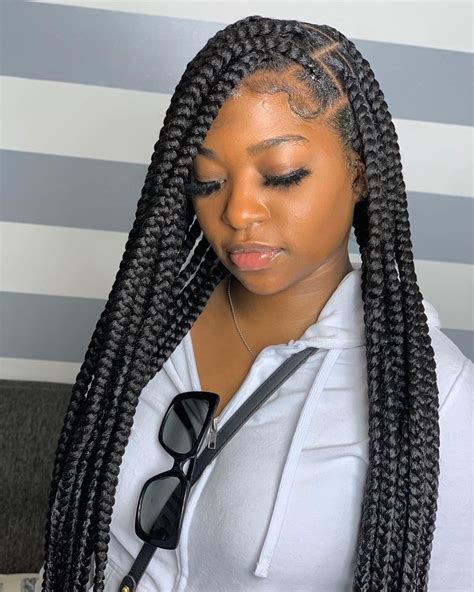 box braid hairstyles for long hair|styling big long box braids.